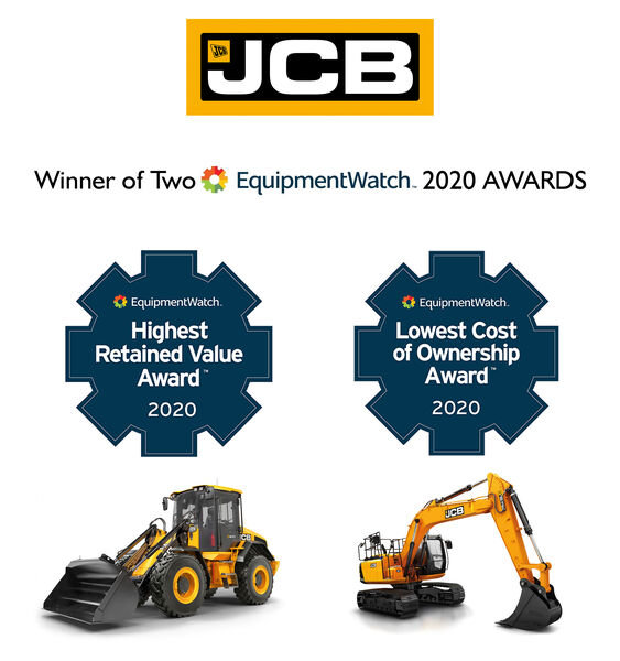 JCB PRODUCTS RECEIVE AWARDS FOR HIGHEST RETAINED VALUE AND LOWEST COST OF OWNERSHIP